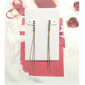 925 Sterling Silver Tassel Dangle Drop Earrings Posts Italy M Signed Jewelry Lot